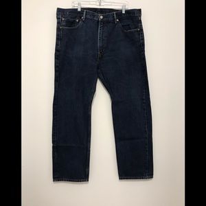 Levi 505 straight dark wash denim jean men size 42x32